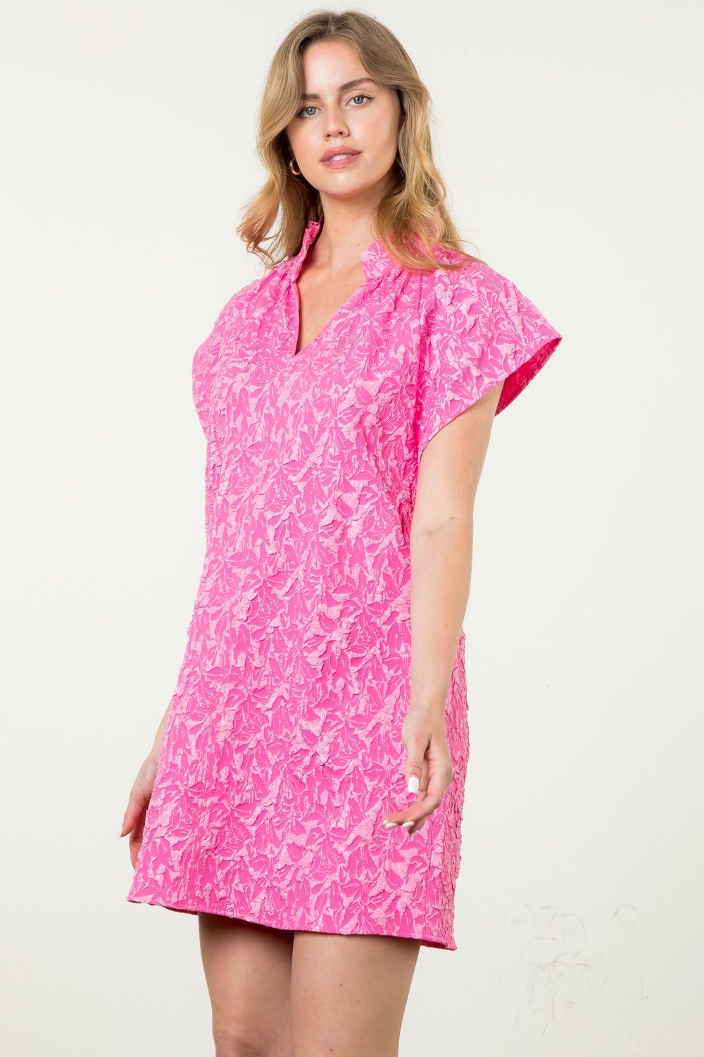 Short Sleeve Textured Dress