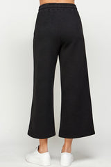 Multi-Color Textured Soft Cropped Lounge Set With Drop Shoulder Top