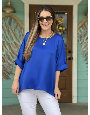 Side Slit High Low Blouse