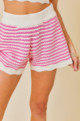 Two Tone Knit Shorts