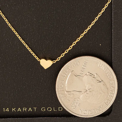 Secret Box Dainty Mini Heart Pendant Necklace 14K Gold Dipped