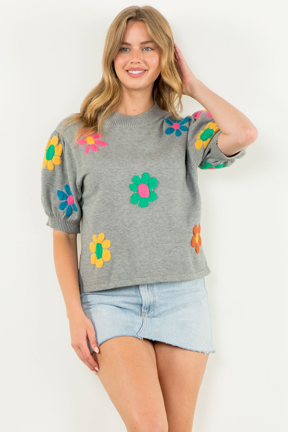 Flower Knit Top