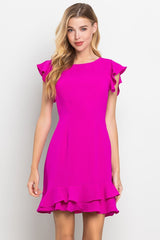 Ruffle Sleeves and Subtle V-back dress