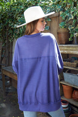 Raw Edge Detail Loose Fit Sweatshirt