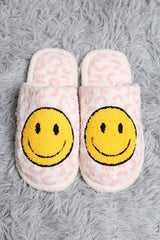 ComfyLuxe Leopard Pattern w/Embroidered Happy Face Luxury Soft Slippers