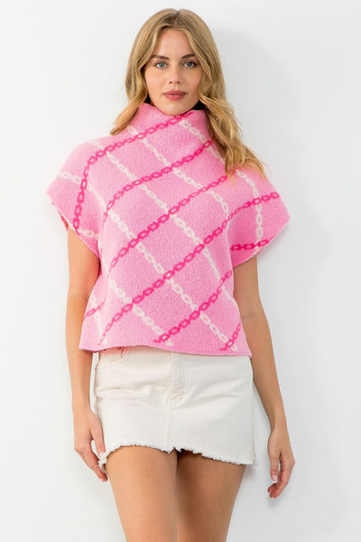 Chain Print Knit Vest Top