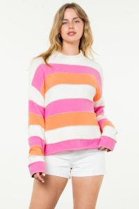 Striped Pattern Knit Sweater