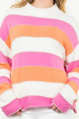 Striped Pattern Knit Sweater