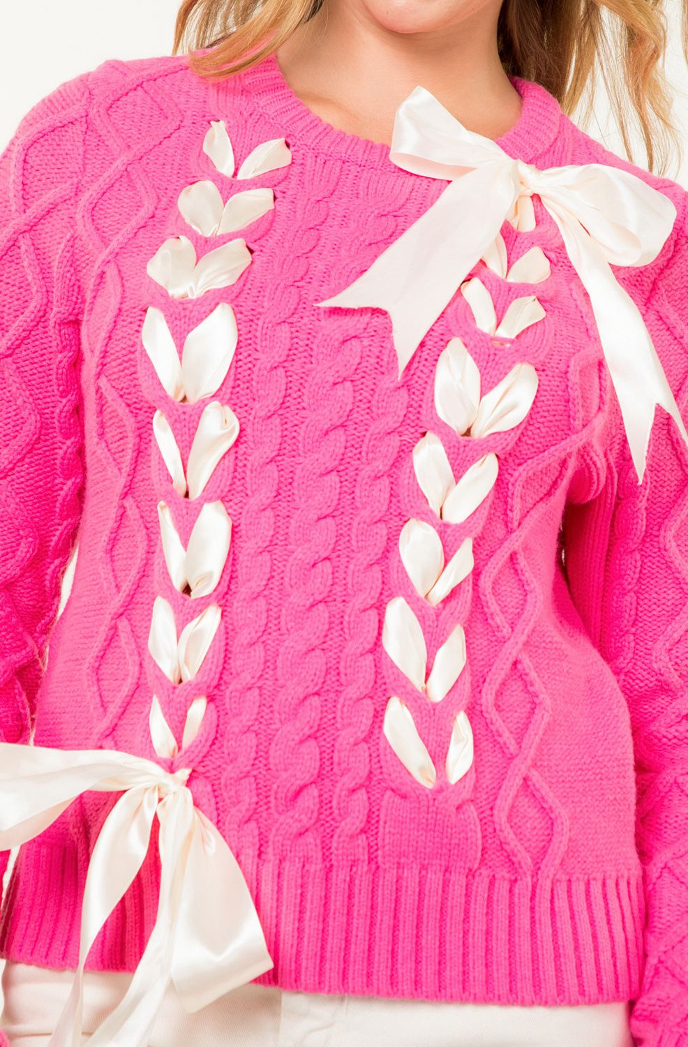 Ribbon Detail Knit Sweater