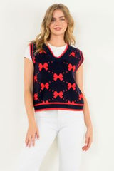 Bow Knit Sweater Vest