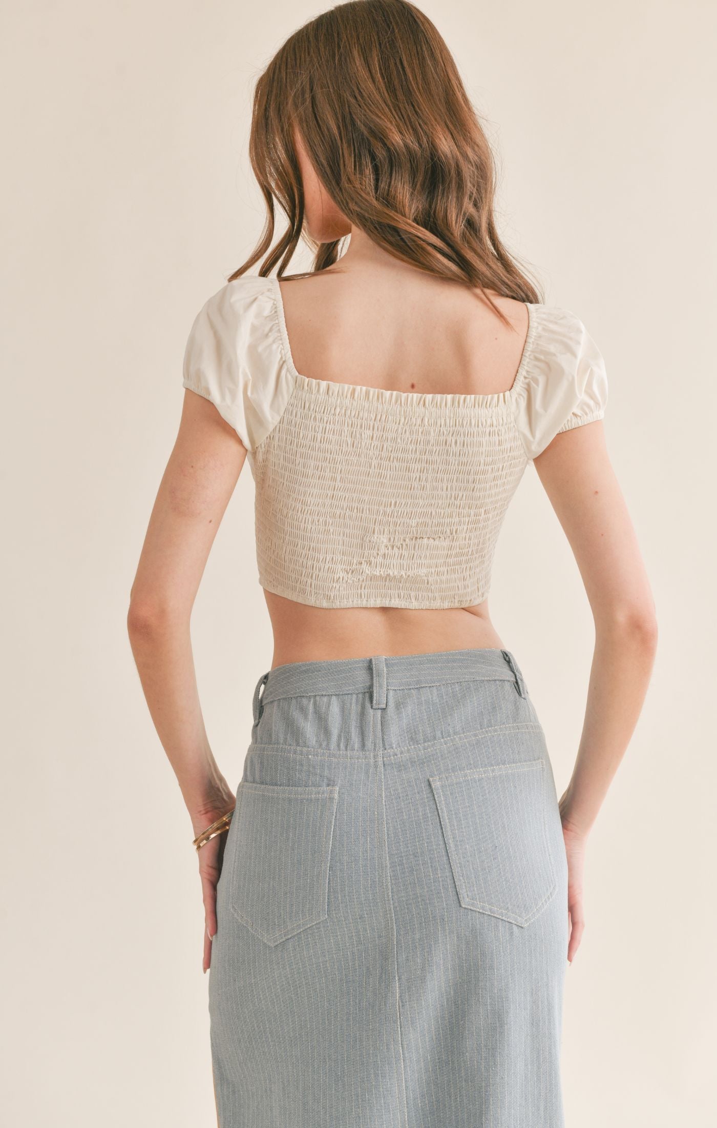 Love Story Gathered Corset Crop Top