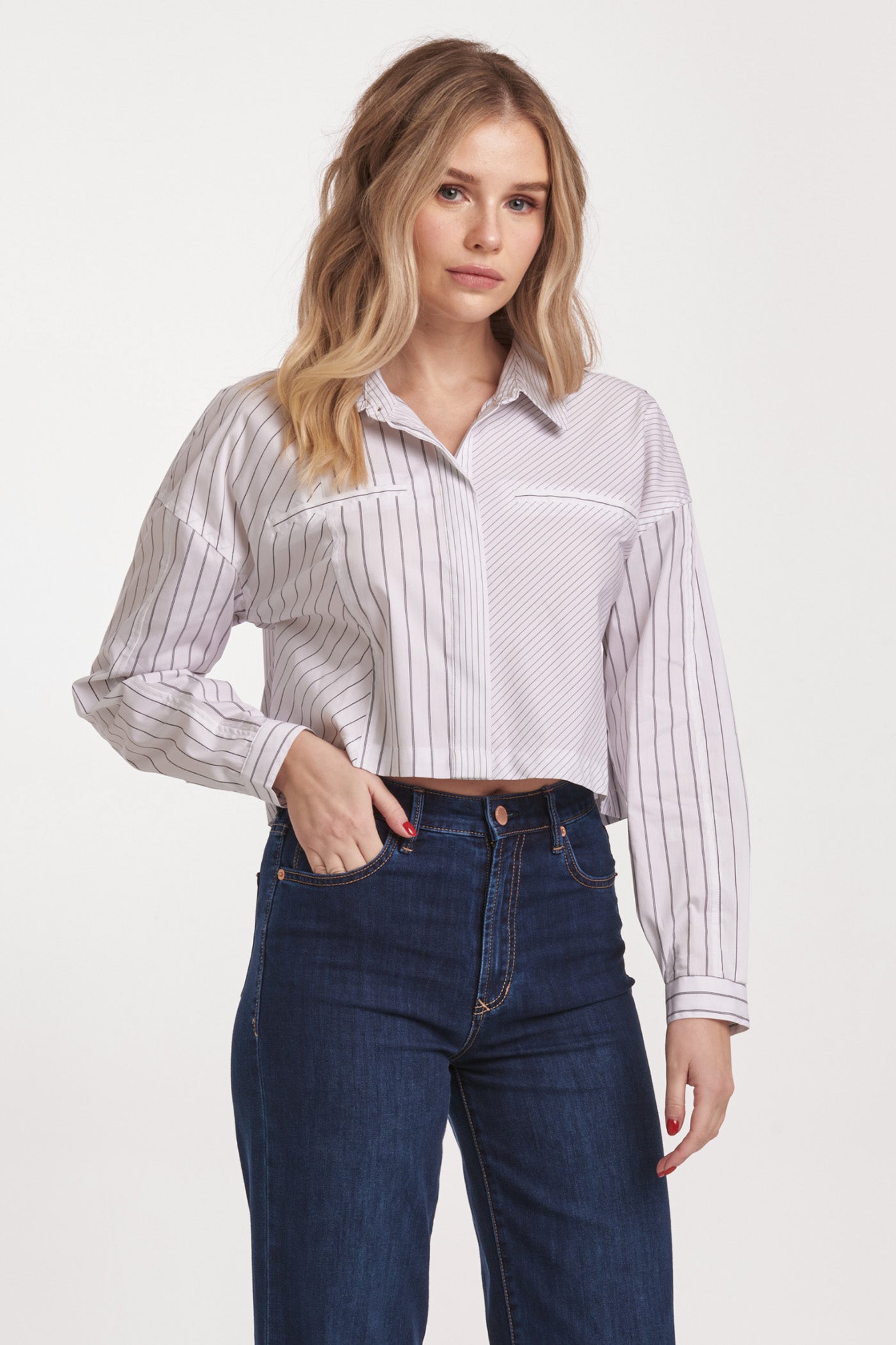 Cropped Arianna Button Down Shirt