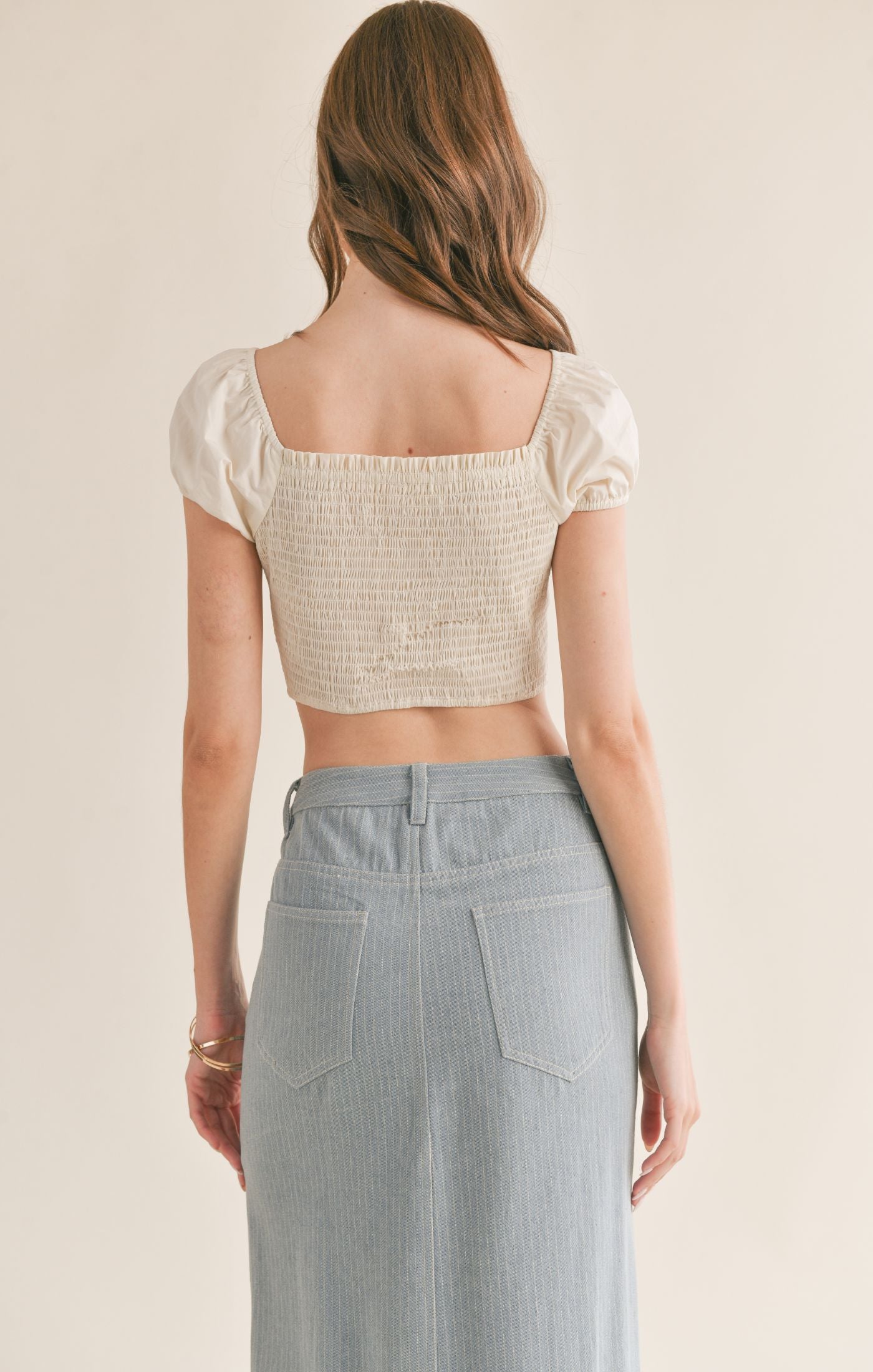 Love Story Gathered Corset Crop Top