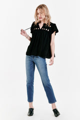Kezia Knotted Embroidery Top