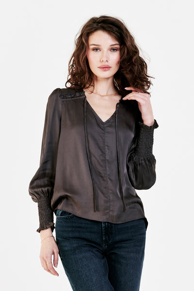 Amelia Ruched Top Onyx Top