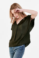 Kristen V-Neck Long Sleeve Relaxed Fit Top