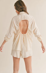 Clementine Crush Cutout Back Shirt