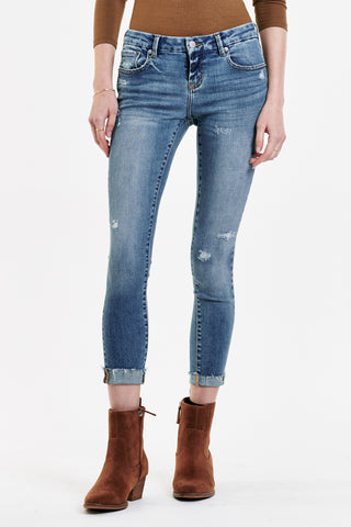 Joyrich Mid Rise Cuffed Skinny Jeans