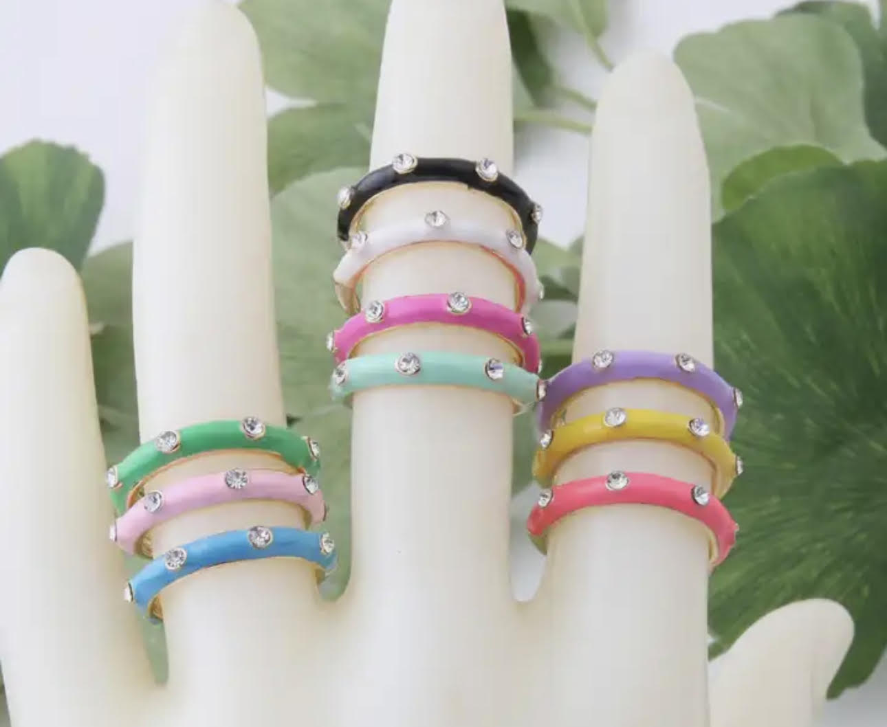Stackable Colorful Rings Colorful Stackable Enamel Rings – Eve Marie's Boutique
