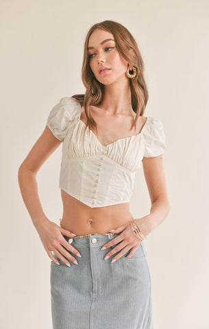 Love Story Gathered Corset Crop Top