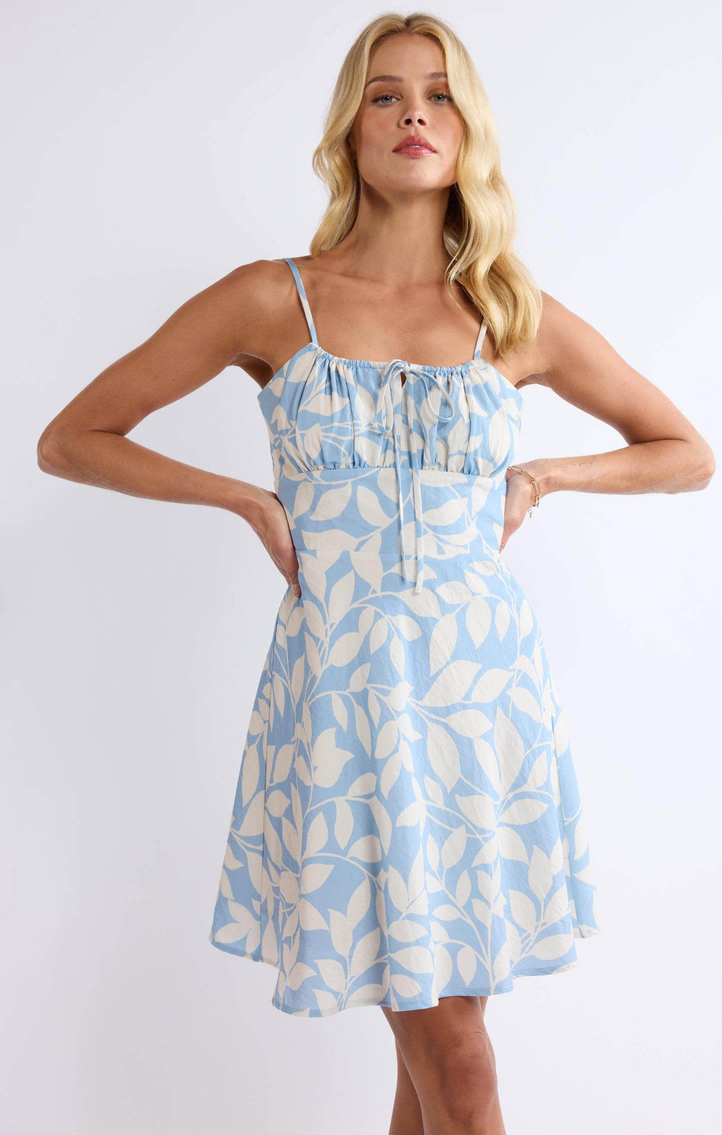 Garden Delights Tie Front Mini Dress