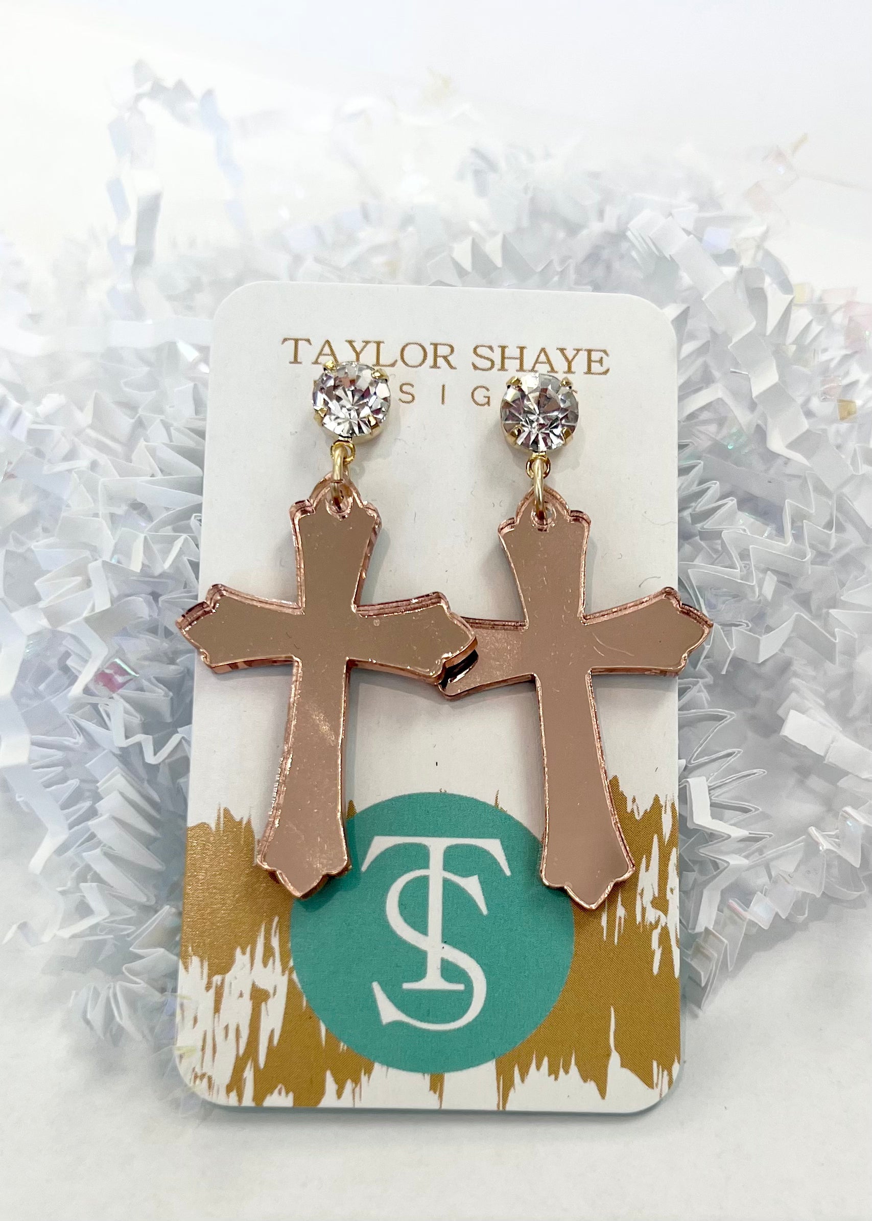 Acrylic Cross Earrings